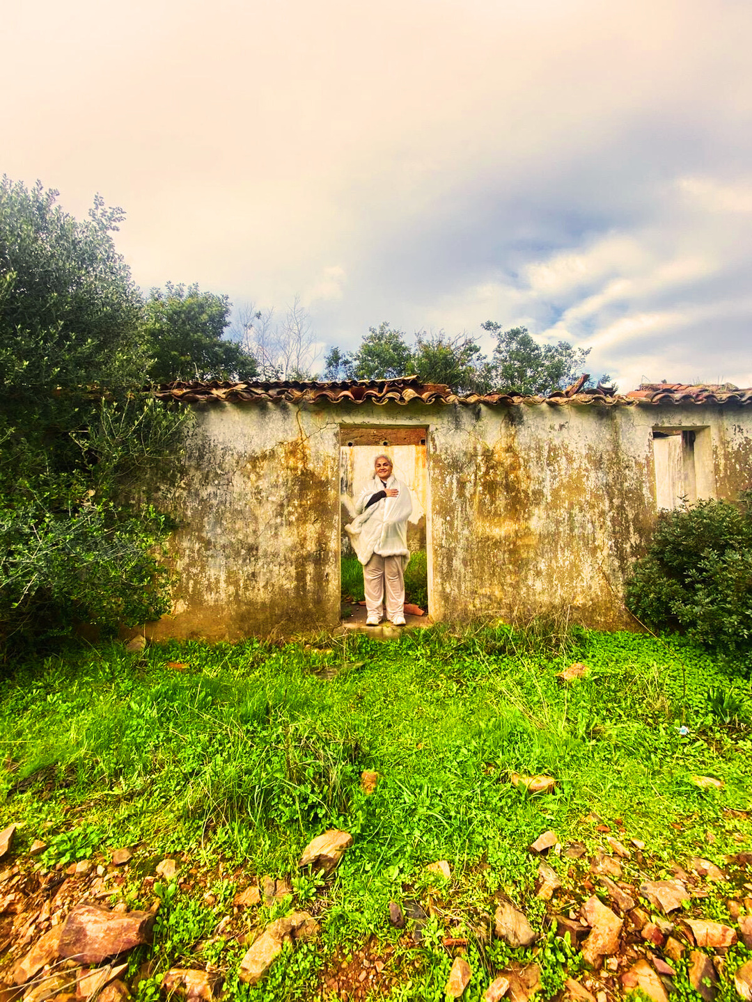 A weathered building on the sanctuary land